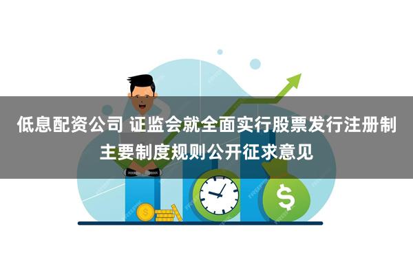 低息配资公司 证监会就全面实行股票发行注册制主要制度规则公开征求意见