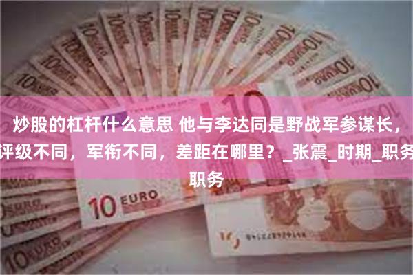 炒股的杠杆什么意思 他与李达同是野战军参谋长，评级不同，军衔不同，差距在哪里？_张震_时期_职务