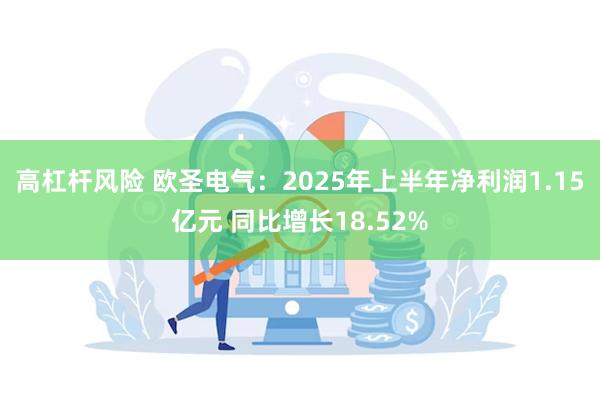 高杠杆风险 欧圣电气：2025年上半年净利润1.15亿元 同比增长18.52%