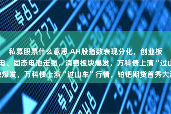 私募股票什么意思 AH股指数表现分化,创业板、恒科指冲高回落,锂电、固态电池走强,消费板块爆发,万科债上演“过山车”行情,铂钯期货首秀大涨