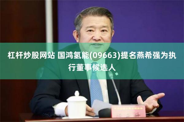杠杆炒股网站 国鸿氢能(09663)提名燕希强为执行董事候选人