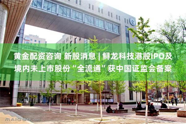 黄金配资咨询 新股消息 | 鲟龙科技港股IPO及境内未上市股份“全流通”获中国证监会备案