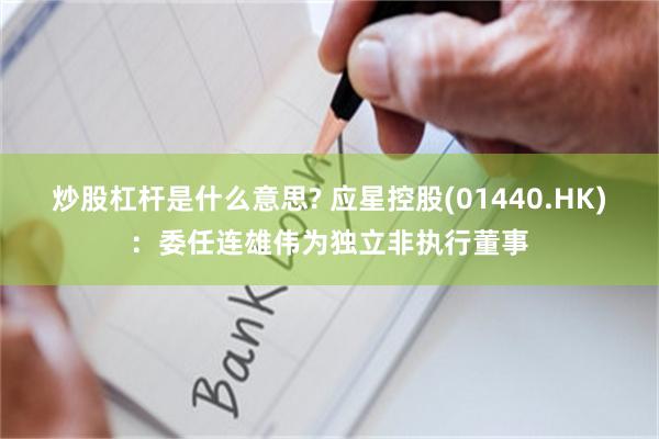 炒股杠杆是什么意思? 应星控股(01440.HK)：委任连雄伟为独立非执行董事