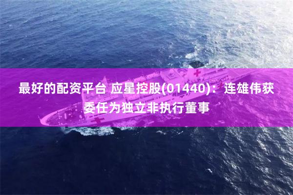 最好的配资平台 应星控股(01440)：连雄伟获委任为独立非执行董事