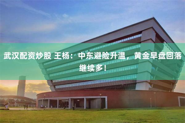 武汉配资炒股 王杨：中东避险升温，黄金早盘回落继续多！