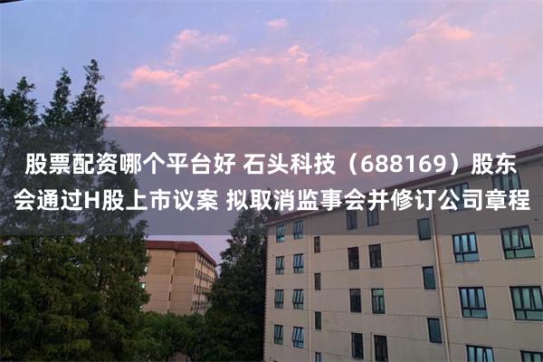 股票配资哪个平台好 石头科技（688169）股东会通过H股上市议案 拟取消监事会并修订公司章程