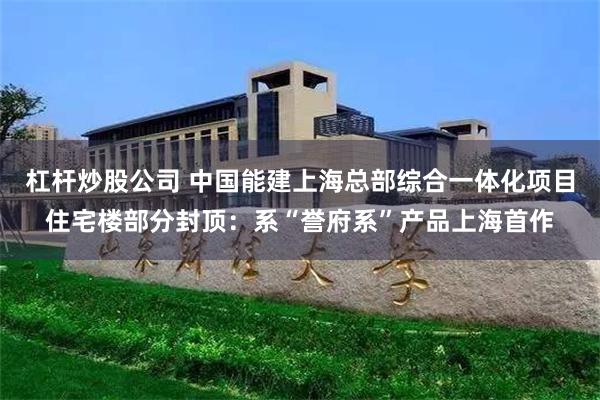 杠杆炒股公司 中国能建上海总部综合一体化项目住宅楼部分封顶：系“誉府系”产品上海首作