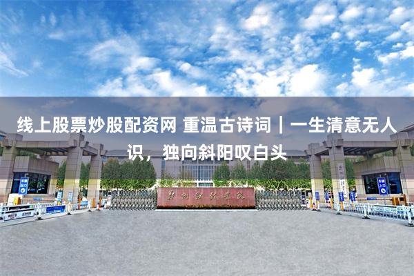 线上股票炒股配资网 重温古诗词｜一生清意无人识，独向斜阳叹白头