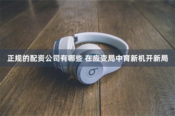 正规的配资公司有哪些 在应变局中育新机开新局
