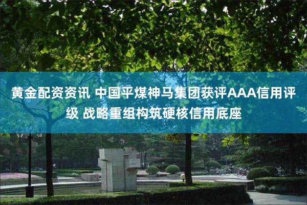 黄金配资资讯 中国平煤神马集团获评AAA信用评级 战略重组构筑硬核信用底座