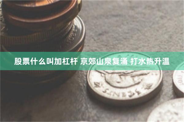 股票什么叫加杠杆 京郊山泉复涌 打水热升温