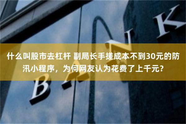 什么叫股市去杠杆 副局长手搓成本不到30元的防汛小程序，为何网友认为花费了上千元？