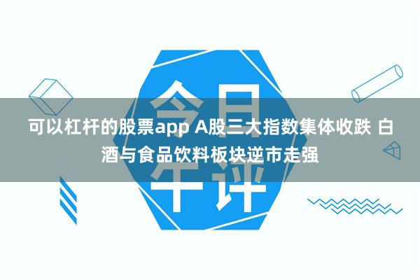 可以杠杆的股票app A股三大指数集体收跌 白酒与食品饮料板块逆市走强