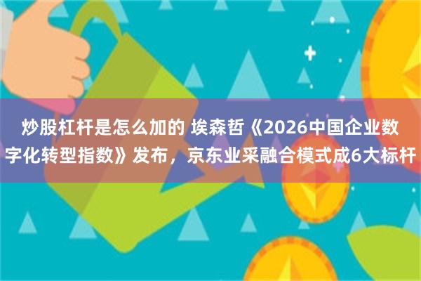 炒股杠杆是怎么加的 埃森哲《2026中国企业数字化转型指数》发布,京东业采融合模式成6大标杆