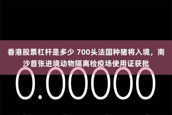 香港股票杠杆是多少 700头法国种猪将入境，南沙首张进境动物隔离检疫场使用证获批