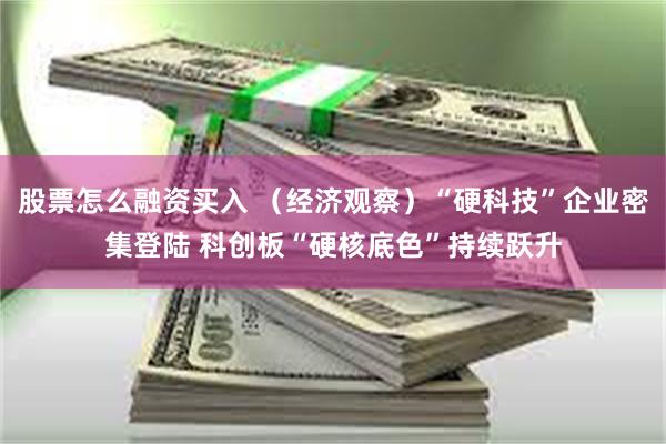 股票怎么融资买入 （经济观察）“硬科技”企业密集登陆 科创板“硬核底色”持续跃升