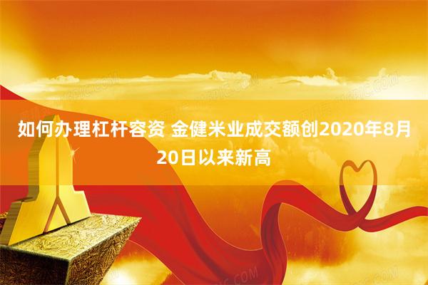 如何办理杠杆容资 金健米业成交额创2020年8月20日以来新高