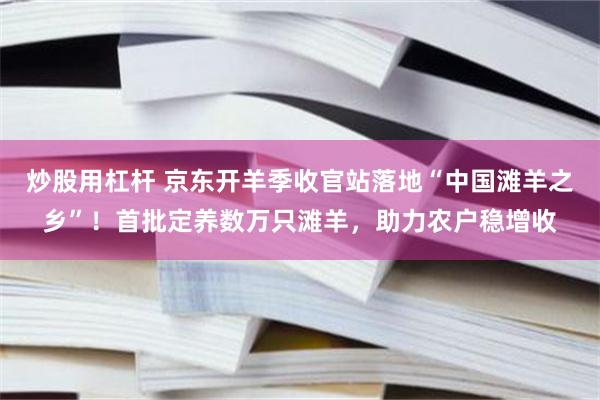 炒股用杠杆 京东开羊季收官站落地“中国滩羊之乡”！首批定养数万只滩羊，助力农户稳增收